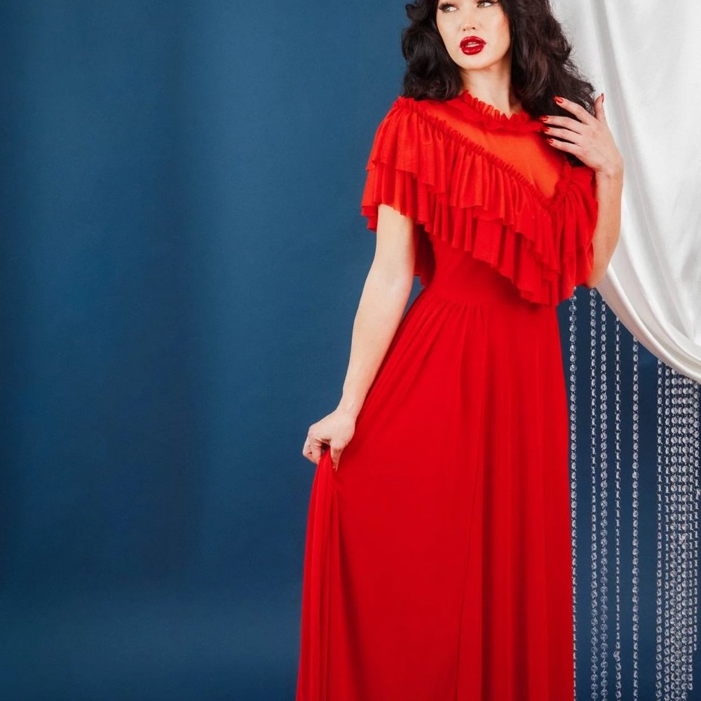 Wax Poetic Gothic Mina Dress In Red 2X NWOT